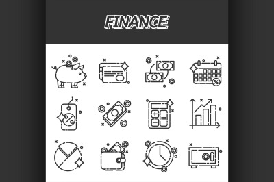 Finance flat icons set