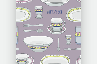 Pottery set pattern