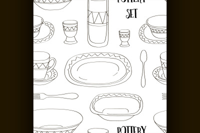 Pottery set pattern