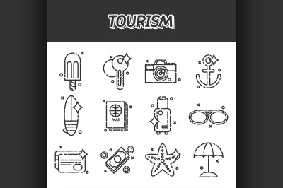 Tourism flat icons set