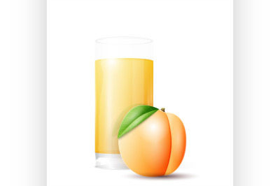 Apricot and glass of juice