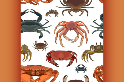 Crabs vector set pattern