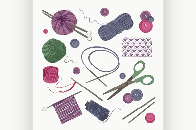 Knitting and crochet set