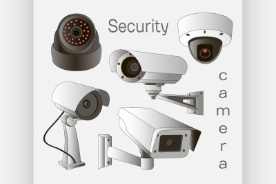 Vector set of security camera