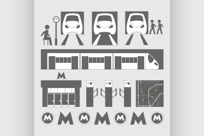 Metro underground symbols