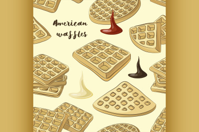 Various American waffles pattern