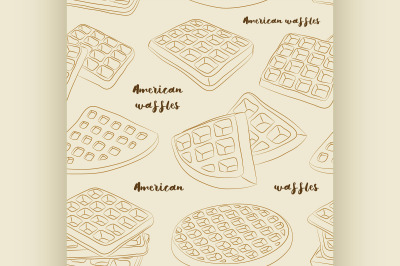 Various American waffles pattern