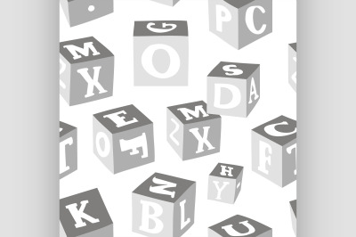 Wooden alphabet blocks pattern