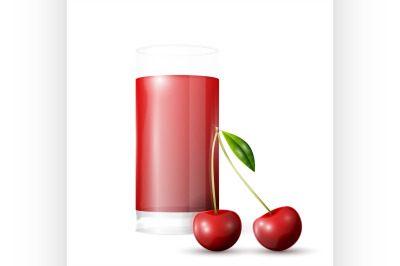 Cherry and glass of juice