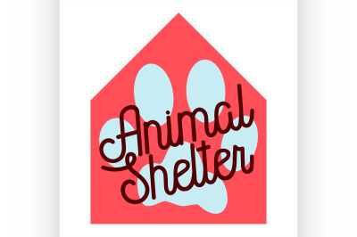 Color vintage animal shelter emblem