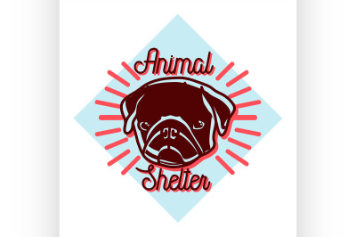 Color vintage animal shelter emblem