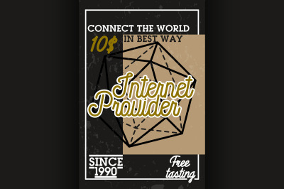 Color vintage internet provider banner