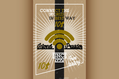 Color vintage internet provider banner