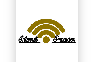 Color vintage internet provider emblem