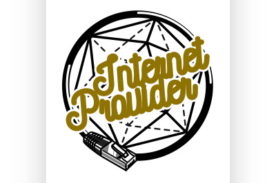 Color vintage internet provider emblem