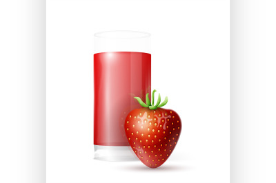 Strawberry and glass of juice