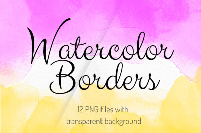Colorful watercolor borders Textured watercolor invitation decor