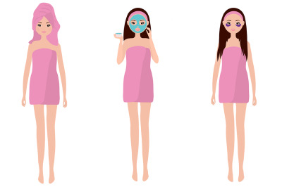 Facial masks girl vector illustration