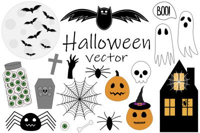 Set Halloween vector illustration