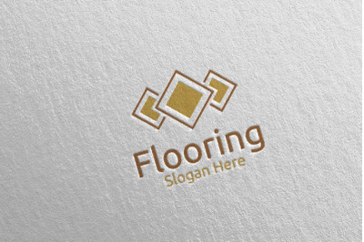 Flooring Logo for Parquet Wooden or Vinyl Hardwood Granite Title 5