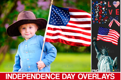 Independence Day photo overlays, Photoshop overlays, USA