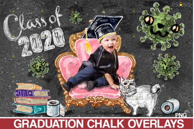 Overlay Graduation Sidewalk Chalk Art