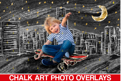 Skate chalk art photo overlays, skate sidewalk png