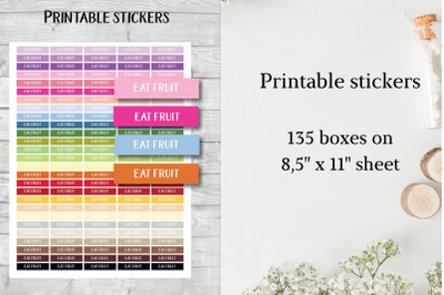 Eat fruit sticker, Fruit printable sticker, Health planner