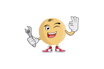 Langsat with Wrench Fruit Cartoon Character Design