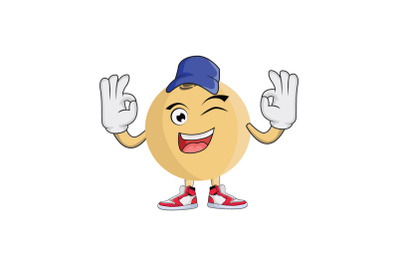 Langsat with Cap Hat Fruit Cartoon Character Design