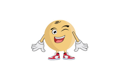 Langsat Wink Fruit Cartoon Character Design