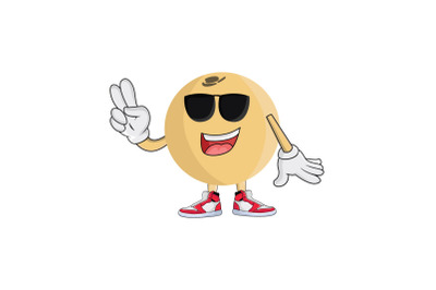 Langsat with Sunglasses Fruit Cartoon Character Design