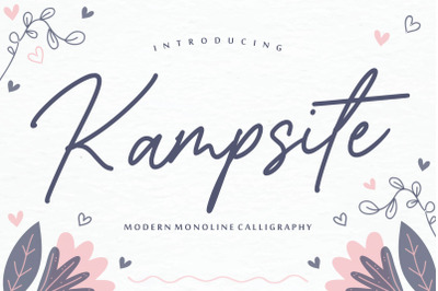 Kampsite Modern Monoline Calligraphy Font