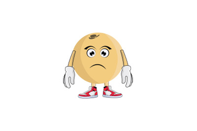 Langsat Sad Frown Fruit Cartoon Character Design