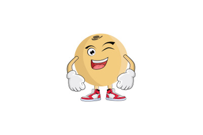 Langsat Wink Smile Fruit Cartoon Character Design