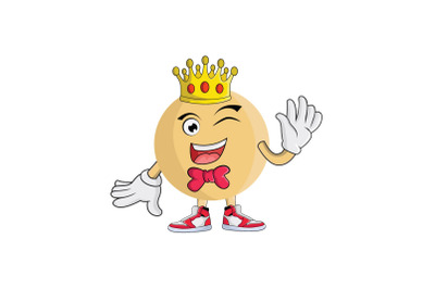 Langsat Royalty with Crown Fruit Cartoon Character Design