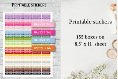 Babysitting Planner Stickers&2C; Daycare Payment Due Stickers