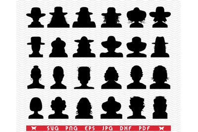 SVG Avatar&2C; Head silhouette digital clipart