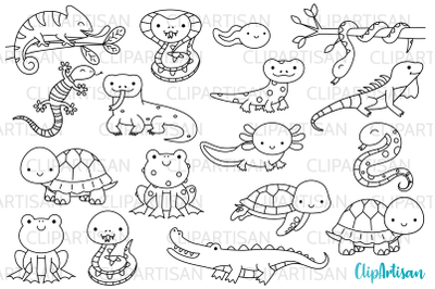 Reptiles and Amphibians Digital Stamps