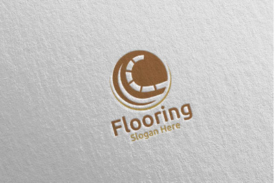 Flooring Logo for Parquet Wooden or Vinyl Hardwood Granite Title 16