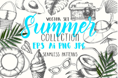 Vector Hand drawn Summer Set