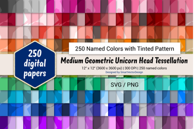 Geometric Unicorn Tessellation Paper - 250 Colors Tinted