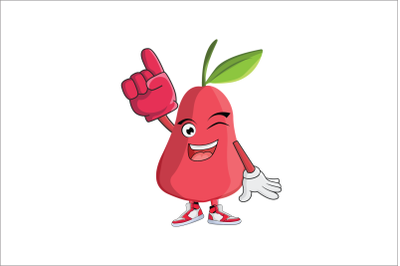 Rose Apple Supporter Fruit Cartoon Character Design