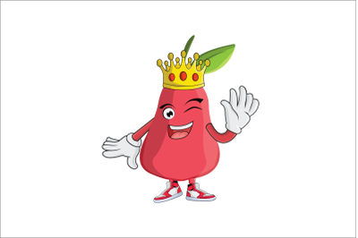 Rose Apple with Crown Royalty Fruit Cartoon Character Design