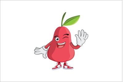 Rose Apple Wink Wave Greeting Fruit Cartoon Character Design