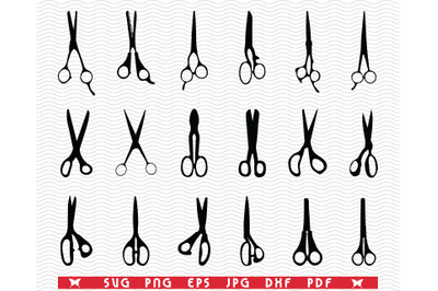 SVG Scissors,&nbsp; Black silhouette digital clipart