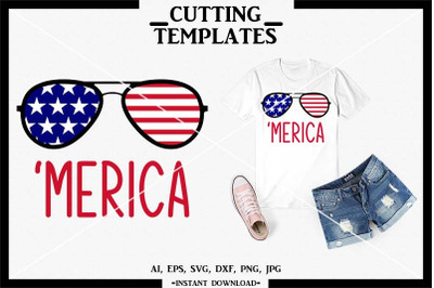 Merica, Patricotic, 4th of July, Silhouette, Cricut, SVG,DXF