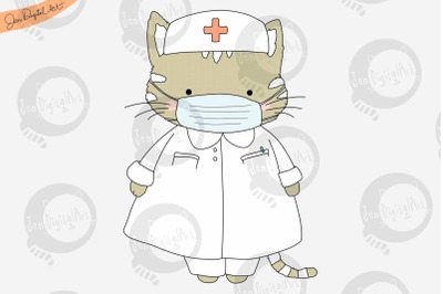 Cartoon Cat Nurse