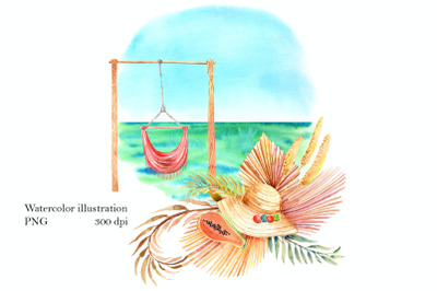 Beach illustration PNG