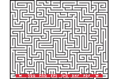 SVG Maze Labyrinth, Seamless pattern digital clipart